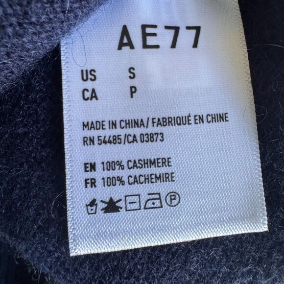 AE77 100% Cashmere Sweater SMALL NWT  Blue Unisex $248 Great Gift! - Picture 5 of 12